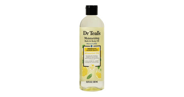 Dr Teals Moisturising Bath and Body Oil Prebiotic Lemon Balm and Essential Oils