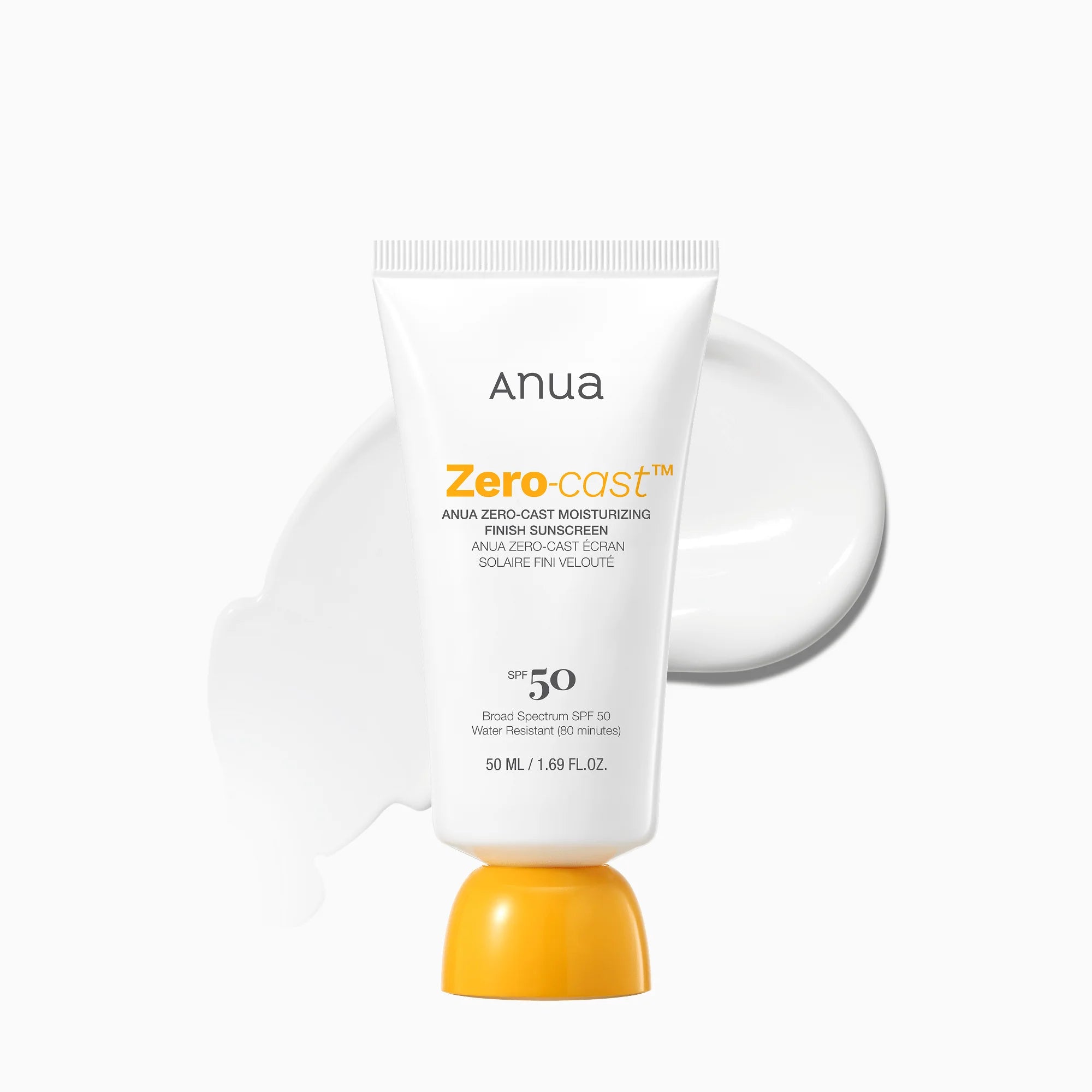 Anua Zero-Cast Moisturizing Finish Sunscreen SPF 50